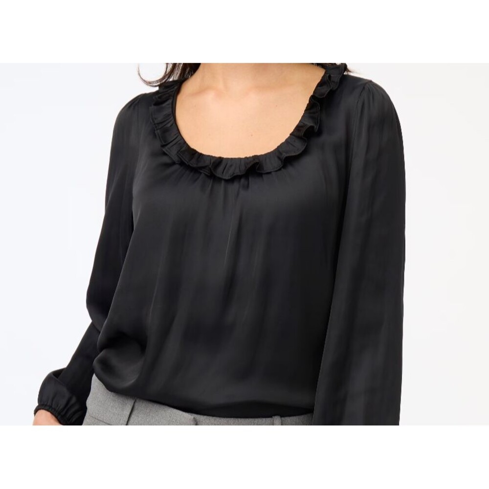 J.Crew Ruffle Neck Top Raspberry Color Size S - image 3